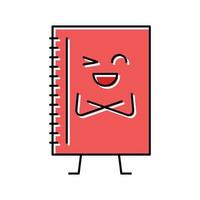 cuaderno papelería personaje color icono vector ilustración