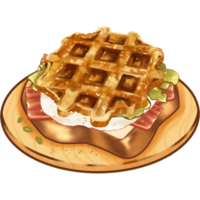 Morgen Frühstück mit Waffel und Französisch Toast png