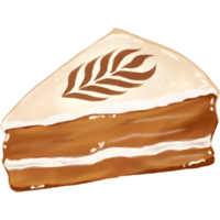 rebanada de blanco chocolate latté pastel mano dibujado png