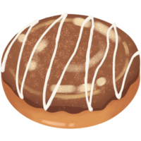 Donut topping with chocolate cream illustration png