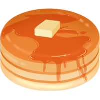 Pancakes top with butter and honey illustration png