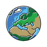 europe earth planet map color icon vector illustration