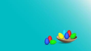 happy easter day background design with colorful eggs photo