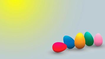 happy easter day background design with colorful eggs photo