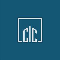 CC initial monogram logo real estate in rectangle style design vector