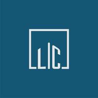 LC initial monogram logo real estate in rectangle style design vector