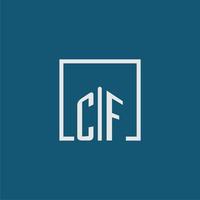 CF initial monogram logo real estate in rectangle style design vector