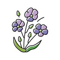 linum planta comida color icono vector ilustración