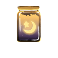 Moon and Star Shining in The Jar png