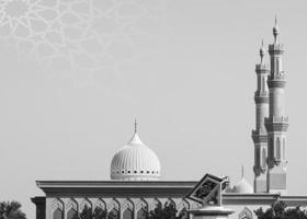 un islámico antecedentes para un mezquita en gris, un antecedentes para Ramadán. social medios de comunicación publicaciones .musulmán santo mes Ramadán kareem foto
