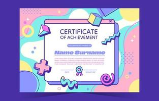 creativo certificado modelo con resumen memphis estilo vector