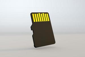 Single micro SD memory card. 3D render photo