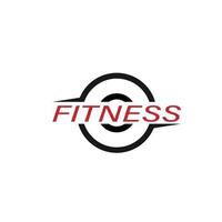 Fitness Gym logo design template with exercising athletic vector