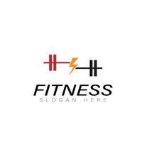 Fitness Gym logo design template with exercising athletic vector
