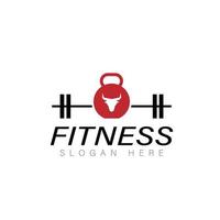 Fitness Gym logo design template with exercising athletic vector