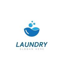 logo diseño lavandería icono Lavado máquina con burbujas para negocio ropa lavar limpia moderno modelo vector