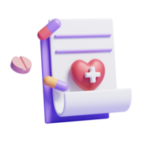 3d médico prescripción icono o paciente reporte papel icono png
