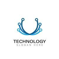 technology tec logo design symbol vector