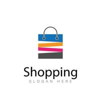 resumen compras bolsa. resumen compras logo. en línea tienda logo. vector