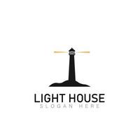 Lighthouse, Beacon logo icon. Vector Illustration. Modern linear simple logotype template. Lighthouses and ocean waves.