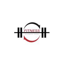 Fitness Gym logo design template with exercising athletic vector