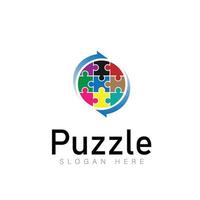 Puzzle Set Logo Vector Template Dowload