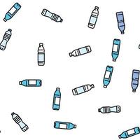 bottle plastic water drink empty vector seamless pattern