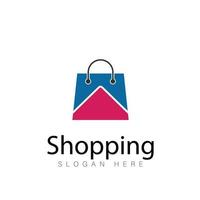 resumen compras bolsa. resumen compras logo. en línea tienda logo. vector