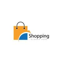 resumen compras bolsa. resumen compras logo. en línea tienda logo. vector