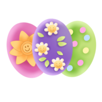 cute colorful Easter egg watercolor png