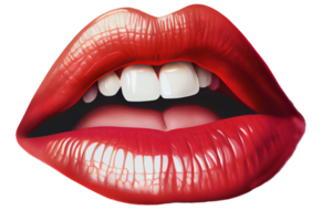 Sexy Women's Lips, Mouth, Teeth. Transparent background png