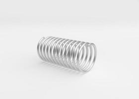 spring steel with shadow on white background isolation. 3d render photo