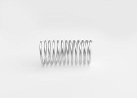 spring steel with shadow on white background isolation. 3d render photo