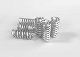 spring steel with shadow on white background isolation. 3d render photo