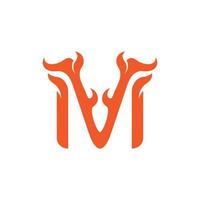 Letter m monogram flame unique modern logo vector