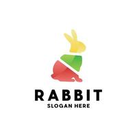 Rabbit sitting colorful geometric modern design vector