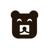 Bear head square cute creative logo design vector