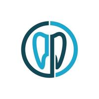 Letter p dental circle creative logo design vector