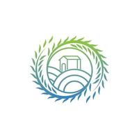 Home farming circle nature creative logo vector