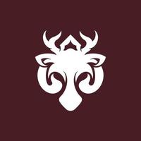 Antelope head simple creative logo design vector