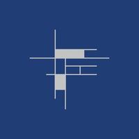 Initial letter f architect geometric line logo vector