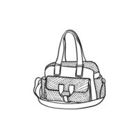 Woman bag beauty luxury line art creative design vector