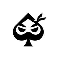 Ninja head spade modern creative logo design vector