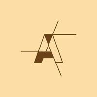inicial letra geométrico arquitecto línea sencillo logo vector