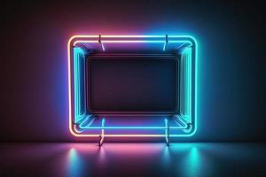 Abstract Neon Glow Element with Copy Space photo