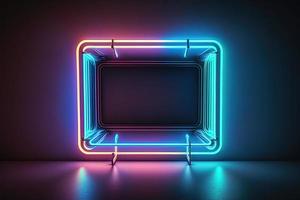 Abstract Neon Glow Element with Copy Space photo