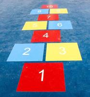 The solid colour of hopscotch, school playground,floor game for children photo