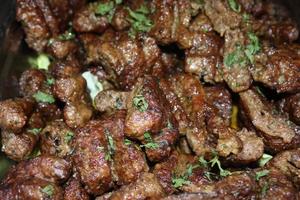 Beef fry boti,delious and soft beef dish,homemade photo