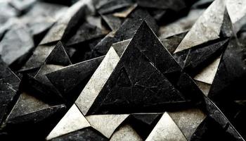 Abstract wallpaper with black metal triangles illustration photo