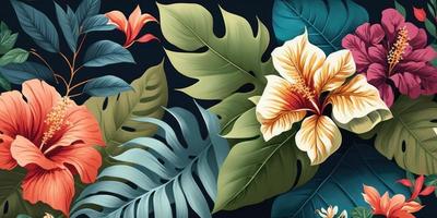 raster of stylish floral seamless rapport illustration design art. photo